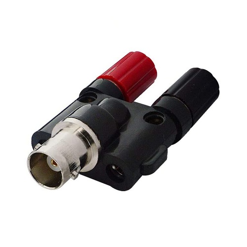 Conector RF BNC hembra a Banana hembra dual