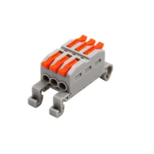 Conector terminal con palanca para riel DIN. 3 a 3 