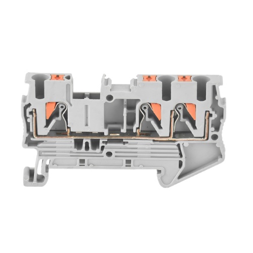 Terminal de conexión PT-2.5-TWIN Push in para riel DIN. gris