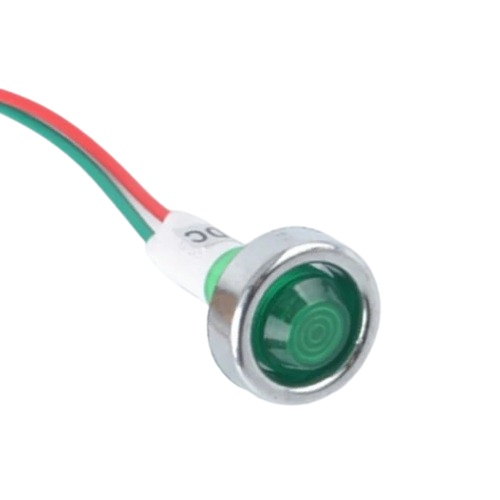 Luz indicadora LED de 10mm, 12V. Verde 