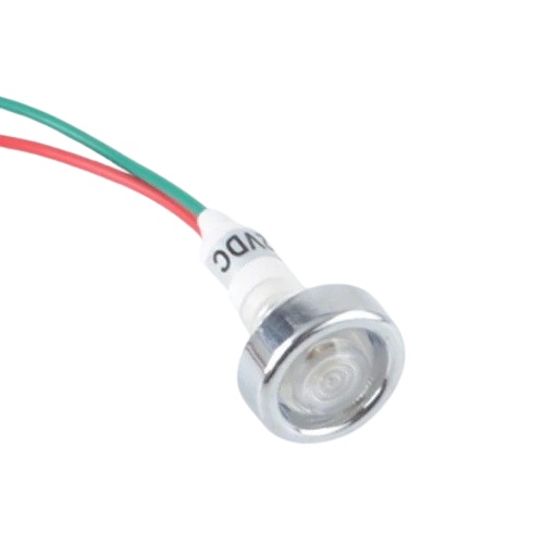 Luz indicadora LED de 10mm, 12V. Blanca