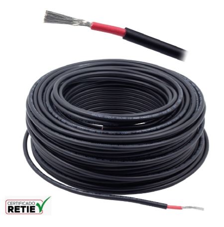 Cable Solar 12 AWG 600V Negro UNITEC