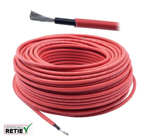 Cable Solar 12 AWG 600V Rojo UNITEC