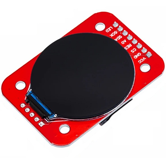 Pantalla LCD TFT 1.28’’. Circular con socket SD