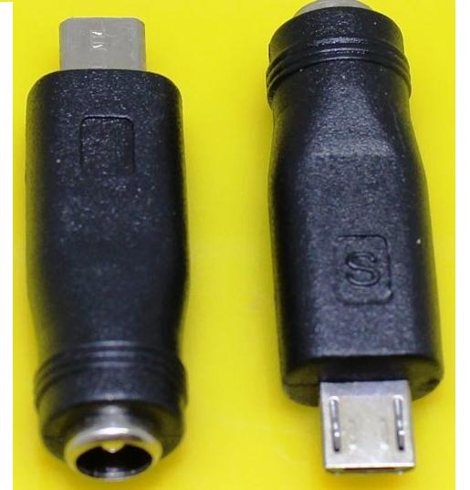 Adaptador plug DC/DC 5.5 x 2.1mm a micro USB