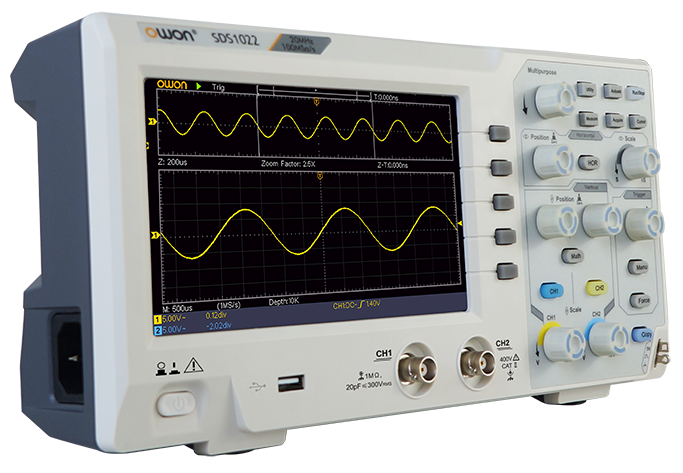 Osciloscopio digital 100MHz 2CH SDS1102