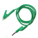 Cable banana-caimán tipo P2002 verde de 1 metro