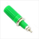 Jack banana 4mm, color verde, 1200V, 30A, con tornillo M4.