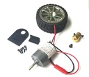 Kit motorreductor con soporte, acople, rueda y cable JST