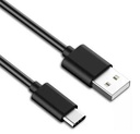 Cable USB tipo C negro 3A para carga rapida