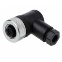 Conector impermeable M12 hembra de 4 pines aéreo en ángulo