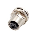 Conector impermeable M12 hembra de 4 pines para chasis o impreso