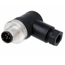 Conector impermeable M12 macho de 5 pines aéreo en ángulo