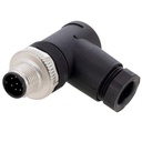 Conector impermeable M12 macho de 8 pines aéreo en ángulo