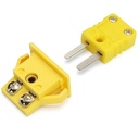 Conector para termocupla tipo K macho y hembra para panel