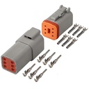 Conector impermeable vehicular tipo DT DEUTSCH macho y hembra 6 pines