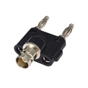 Conector RF BNC hembra a Banana macho dual