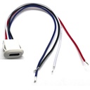 Conector USB tipo C para panel o chasis de 4 pines. Ovalado blanco