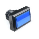 Botón pulsador rectangular arcade con LED. Azul