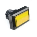 Botón pulsador rectangular arcade con LED. Amarillo